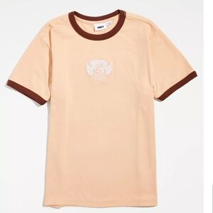 ❤️BUY 2 GET 1 FREE OBEY Angels Ringer Tee Shirt Color:Medium Orange,Size L & XL